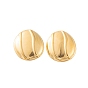 Ion Plating(IP) 304 Stainless Steel Stud Earrings for Women, Textured Oval