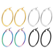 304 Stainless Steel Hoop Earrings, Rings