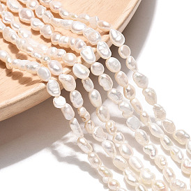 Нити из натурального культивированного пресноводного жемчуга, двух сторон полированной