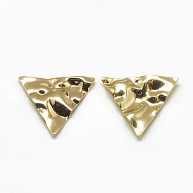 Brass Pendants, Triangle, Real 18K Gold Plated