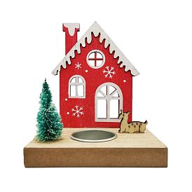 Boxwood Candle Holder, Candlestick Stand, Christmas Theme Desk Decoration