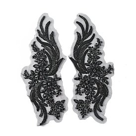 Хвост феникса узор стеклянные стразы и сетчатая основа ткани ручная вышивка ткань пришить аппликации, костюм чонсам аксессуары