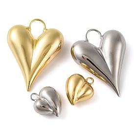 Rack Plating Brass Pendant, Long-Lasting Plated, Heart