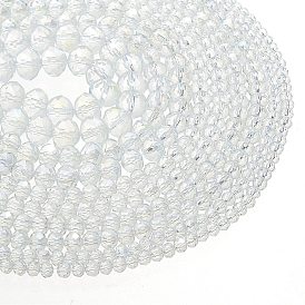 10 пряди 4 стили гальванические стеклянные бусины пряди, с покрытием AB цвета, граненые, рондель