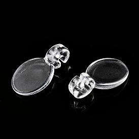 Transparent AS Plastic Pendant Blanks, Hair Findings, for DIY Hair Tie Accessories, Flat Round