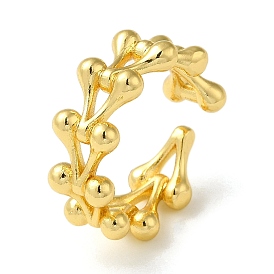 Rack Plating Brass Open Cuff Rings for Women, Hollow Triangle