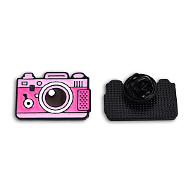 Camera Shape Enamel Pin, Electrophoresis Black Plated Alloy Study Supplies Badge for Backpack Clothes, Nickel Free & Lead Free