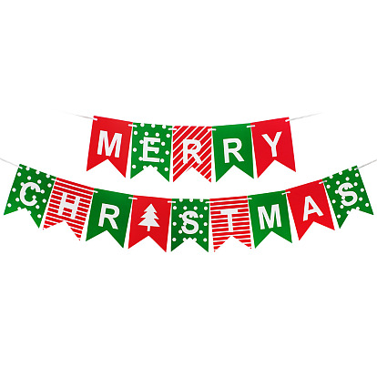 Набор для украшения рождественской вечеринки, в том числе баннер флаг, Санта-Клаус, елка и воздушный шар со звездой, кулон с кисточкой для украшения дома на вечеринку