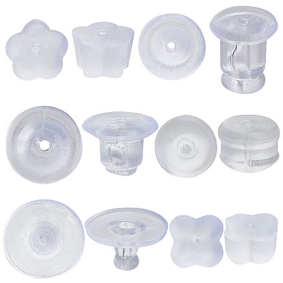 300Pcs 6 Styles Plastic & Silicone & Rubber Ear Nuts, Earring Backs