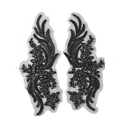 Хвост феникса узор стеклянные стразы и сетчатая основа ткани ручная вышивка ткань пришить аппликации, костюм чонсам аксессуары