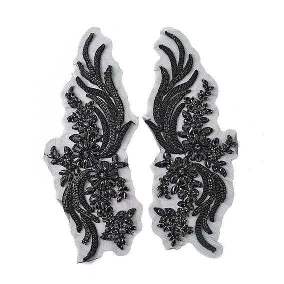 Хвост феникса узор стеклянные стразы и сетчатая основа ткани ручная вышивка ткань пришить аппликации, костюм чонсам аксессуары