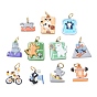 Printed 304 Stainless Steel Pendants, Cat Shape Charms, Golden