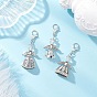 3 шт. подвесные украшения в виде ангела из сплава и стекла в тибетском стиле, с карабин-лобстерами 