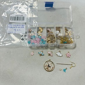 Kits de fabrication de boucles d'oreilles pendantes en alliage d'émail, acrylique et polycoton, bricolage
