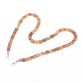 Eyeglasses Chains, Neck Strap for Eyeglasses, with Acrylic Curb Chains, 304 Stainless Steel Lobster Claw Clasps and Rubber Loop End