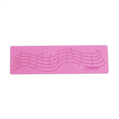 Embossing Lace Silicone Fondant Moulds, Rectangle with Note Pattern, Lace Mat For DIY Cake Bakeware