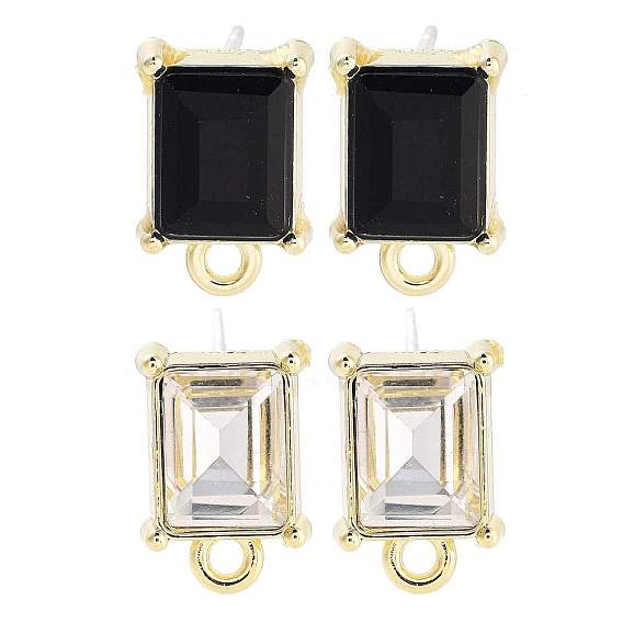 Сплав стеклянный горный хрусталь серьги-гвоздики аксессуары для поиска, квадратный