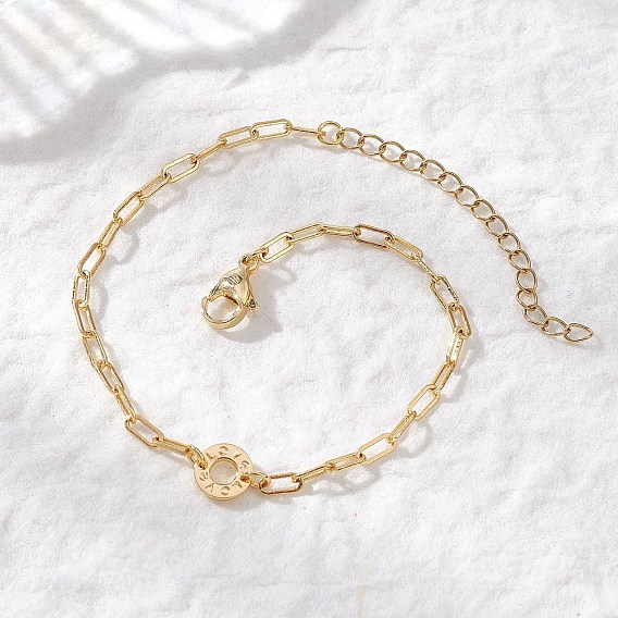Латунное кольцо со словом «любовь» браслеты, браслеты-цепочки-скрепки для женщин