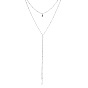 Fashionable Y-Set Double-layer Necklace - Simple and Elegant Beaded Tassel Sweater Chain for Women.