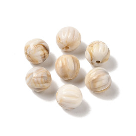 Perles acryliques opaques bicolores, citrouille