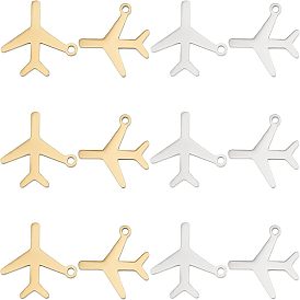 12 шт. 2 цвета 201 подвески из нержавеющей стали, лазерная резка, пассажирский самолет