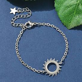 304 браслеты из нержавеющей стали Sun Link, браслеты-цепочки для женщин