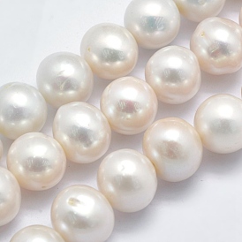 Natural Cultured Freshwater PearlBeads Strands, Round