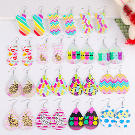 Подвески из акрила с пасхальным принтом, платина