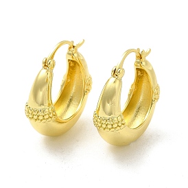 Brass Double Horn Hoop Earrings for Women