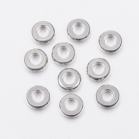 Ion Plating(IP) 304 Stainless Steel Beads, Flat Round