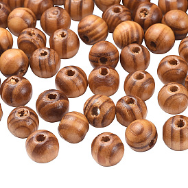 Original Color Natural Wood Beads, Round Wooden Spacer Beads for Jewelry Making, Undyed