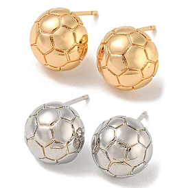 Brass Stud Earrings, Football