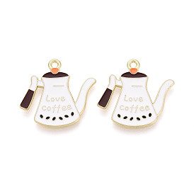 Подвески из эмали и сплава, подвески для кофеварки, золотые