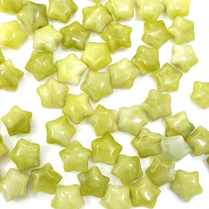 Natural Xiuyan Jade Beads, Star