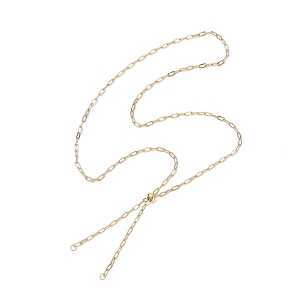 2.5мм 304 изготовление ожерелья из цепочки-скрепки из нержавеющей стали, с латунной бисера