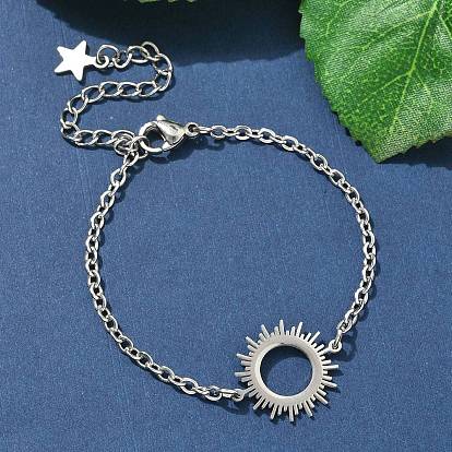 304 браслеты из нержавеющей стали Sun Link, браслеты-цепочки для женщин