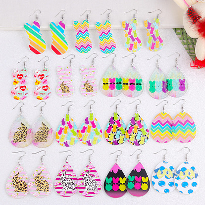 Подвески из акрила с пасхальным принтом, платина