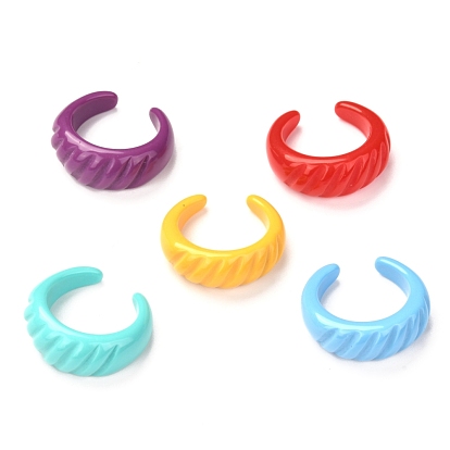 Acrylic Cuff Rings, Open Rings, Croissant Ring