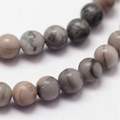 Natural Polychrome Jasper/Picasso Stone/Picasso Jasper Beads Strands, Round