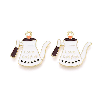 Подвески из эмали и сплава, подвески для кофеварки, золотые