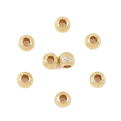 SHEGRACE Brass Spacer Beads, Cadmium Free & Nickel Free & Lead Free, Round, Textured