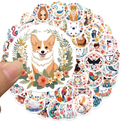 PVC Animal Theme Sticker Labels, Self-adhesion, for Suitcase, Skateboard, Refrigerator, Helmet, Mobile Phone Shell