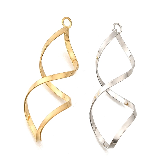 Большие сплавочные подвески, золотые, твист