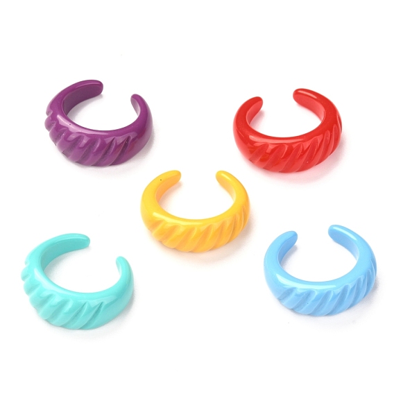 Manschettenringe aus Acryl, offene Ringe, Croissant-Ring
