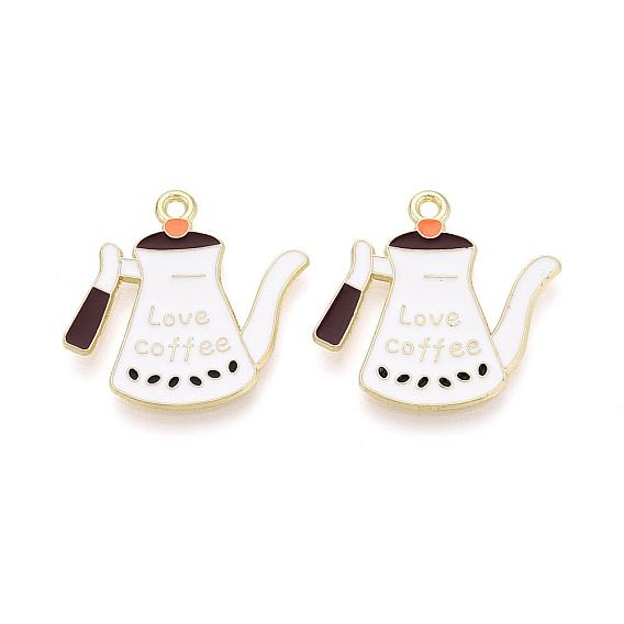Подвески из эмали и сплава, подвески для кофеварки, золотые