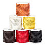 6 рулоны 6 цвета 4-слойный круглый шнур из искусственной кожи с плетением, для декора одежды