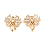 Brass Micro Pave Clear Cubic Zirconia Charms, Bowknot Charms