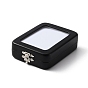 PU Leather Loose Diamond Display Boxes with Sponge Inside, Glass Visible Window Small Jewelry Storage Case, Black