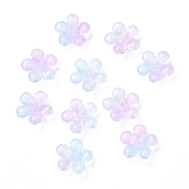Capsules de billes de verre transparentes électrolytiques, fleurs à cinq pétales