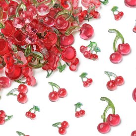 120шт. 6 стили кабошонов из смолы с вишневым рисунком, ногтей декоративные аксессуары